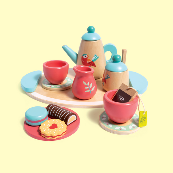 Juego de té de madera